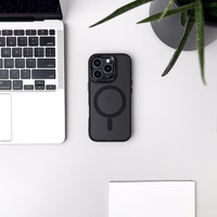 Blizgus dėklas MagSafe iPhone 16 Pro Max - juodas su blizgučiais