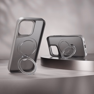 Etteri Matinis Magnetinis žiedas dėklas telefonui iPhone 15 Pro Max 6,7" pilkas
