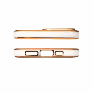 Lighting Color dėklas telefonui Xiaomi Redmi Note 11 Pro gelinė apsauga su auksiniu rėmeliu balta
