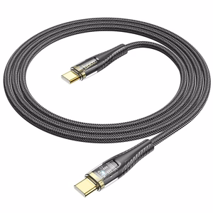 Kabelis USB-C į USB-C Hoco 3A 60W 1,2 m U121 juodas