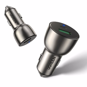 Ugreen automobilinis įkroviklis USB / USB Type C Quick Charge 3.0 Power Delivery 36W 3A pilkas (CD213 60980)
