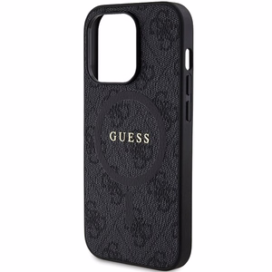 Dėklas Guess PU Leather 4G Colored Ring MagSafe Apple iPhone 15 Pro Max juodas