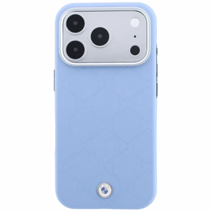 BMW Sign Deboss Quilted Metal Logo dėklas, skirtas iPhone 18 Pro Max / 17 Pro Max, suderinamas su MagSafe – mėlynas