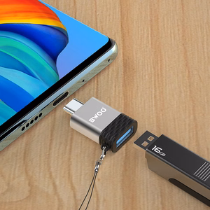 BWOO adapteris USB - USB-C pilkas OTG BZ-35