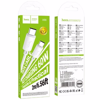 Kabelis USB C į USB C Hoco 3A 60W 2 m X88 baltas