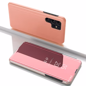 Clear View Чехол для Samsung Galaxy S25 Ultra с откидной крышкой - розовый