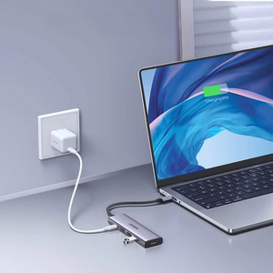 Ugreen CM511 15597 5in1 šakotuvas USB-C - USB-C PD / HDMI / 3x USB-A 3.0 - pilkas
