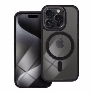 COLOR EDGE MAG COVER dėklas telefonui suderinamas su MagSafe iPhone 15 Pro juodas