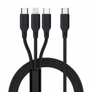 Kabelis 3in1 Type C į Lightning / Type C / Micro USB 2,4A C171 1,2 m juodas