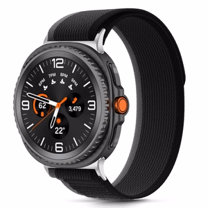 TECH-PROTECT NYLON STRIPE SAMSUNG GALAXY WATCH 8 / CLASSIC (40 / 44 / 46 MM) JUODAS/ORANŽINIS