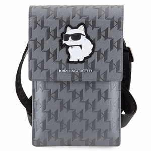 Karl Lagerfeld dėklas KLWBSAKHPCG rankinė - sidabrinė Saffiano monograma Choupette