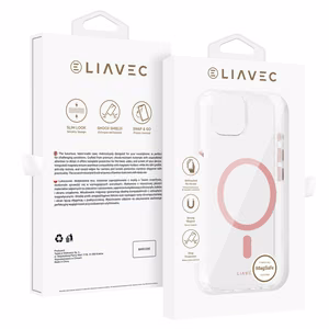 Dėklas telefonui (m) Liavec Glossy Magsafe Clear Case Iphone 13/14 - rožinis