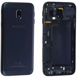 Задняя крышка для Samsung J330 J3 2017 чёрная Оригинал (б/у Grade B)