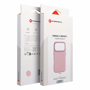 Dėklas telefonui iPhone 17 PRO MAX Forcell F-Protect Frame Premium suderinamas su Magsafe rožinis