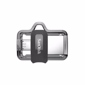 Sandisk Ultra Dual m3.0 USB atmintukas 64 GB USB Type-A / Micro-USB 3.2 Gen 1 (3.1 Gen 1) Juoda, Sidabras, Permatomas