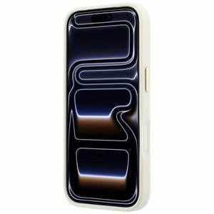 Guess Stripe Peony 4G Logo MagSafe dėklas, skirtas iPhone 18 Pro / 17 Pro – spalva: smėlio
