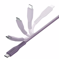 ENERGEA laidas Flow USB-C - LightningC94 MFI 1.5m violetinis 60W 3A PD Fast Charge