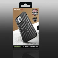Raptic X-Doria Clutch dėklas iPhone 14 Pro Max su Magnetine galinė juoda danga