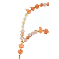 LOVE telefono dirželis, pakabukas / virvelės ilgis 44 cm (22 cm kilpoje) / ant rankos – oranžinis