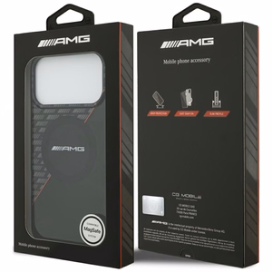 Mercedes AMG IML Double Layer Rhombs dėklas, skirtas iPhone 18 Pro Max / 17 Pro Max, suderinamas su MagSafe – juodas ir raudonas