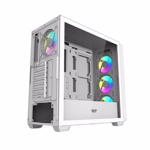 Darkflash DS900WD ATX kompiuterio korpusas (baltas) + 4 ventiliatoriai