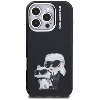 Karl Lagerfeld IML Aquarelle Karl & Choupette & Logo deklas iPhone 16 Pro Max - juodas