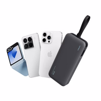 "Cuktech LPB200N" 40W 20000mAh maitinimo blokas su integruotu kabeliu - pilkos spalvos