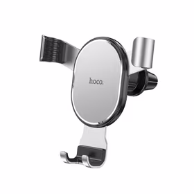 HOCO gravitacinis automobilinis laikiklis oro angai CA56 PLUS metalinis šarvas sidabrinis