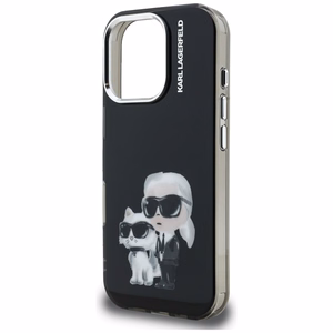 Karl Lagerfeld IML Aquarelle Karl & Choupette & Logo iPhone 16 Pro deklas - juodas