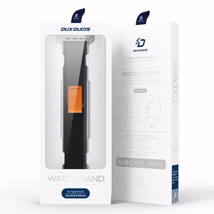 Sportinė Velcro juosta Apple Watch Ultra / 9 / 8 / 7 / 6 / SE / 5 / 4 / 3 / 2 / 1 (42, 44, 45, 49 mm) Dux Ducis juosta YJ versija - mėlyna-pilka