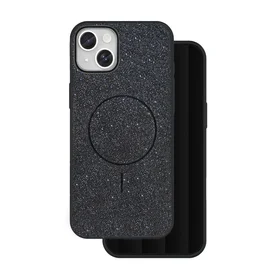 Blizgus plonas magnetinis dėklas telefonui iPhone 14 6,1" juodas