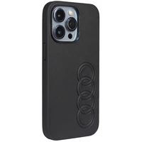 Audi sintetinės odos dėklas telefonui iPhone 13 Pro / 13 6.1" juodas/juodas kietas dėklas AU-TPUPCIP13P-TT/D1-BK