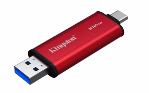 Kingston Technology Dual Portable 512 GB USB Type-A / USB Type-C 3.2 Gen 2 (3.1 Gen 2) Juoda, Raudona