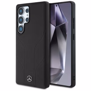 Mercedes Odinis Įspaustos linijos Magnetinis dėklas Samsung Galaxy S25 Ultra - juodas