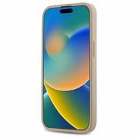 DKNY Quilted Stack Logo dėklas telefonui iPhone 14 - smėlio spalvos