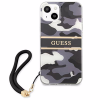 Guess GUHCP13SKCABBK iPhone 13 mini 5.4" juodas/juodas kietas dėklas Camo Dirželis Kolekcija