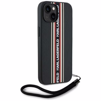 Karl Lagerfeld Saffiano Athleisure Stripes Cord Dėklas telefonui iPhone 15 - raudonas