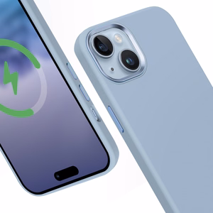 Crong Color Cover LUX Magnetic dėklas, skirtas iPhone 15 Plus, suderinamas su MagSafe, mėlynas