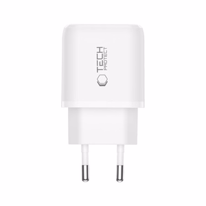 Tech-Protect NCA30 PD 30W QC3.0 USB-A / USB-C sieninis įkroviklis - baltas