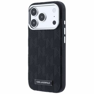KARL LAGERFELD dėklas, skirtas IPHONE 18 Pro Max/17 Pro Max suderinamas su „MagSafe“ (Mono Resin Logo) (spalva: juoda)