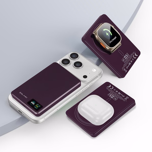 Blavec BJ-03 10000 mAh plonas magnetinis išorinis akumuliatorius su „MagSafe“, 13,5 mm, USB-C, 22,5 W, 3 viename (PBBJ03-MC10P) (spalva: violetinė)