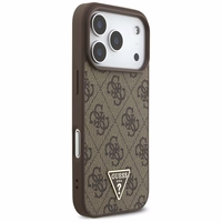 Guess 4G Strap Triangle Logo Magnetinis dėklas telefonui iPhone 17 Pro - ruda