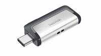 Sandisk Ultra Dual Drive USB Type-C USB atmintukas 128 GB USB Type-A / USB Type-C 3.2 Gen 1 (3.1 Gen 1) Juoda, Sidabras