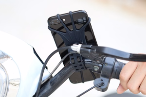 Pasukamas silikoninis dviračio laikiklis su keičiama galvute - juodas