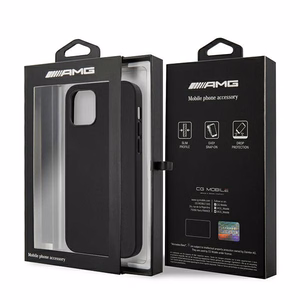 AMG odinis dėklas su karštu antspaudu iPhone 12 Pro Max - juodas