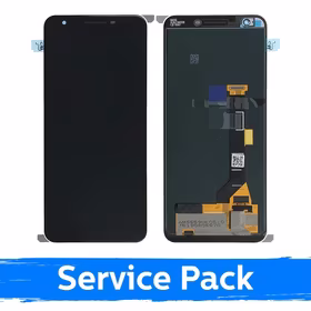 Ekranas skirtas Google Pixel 3A juodas su rėmeliu (Service Pack)