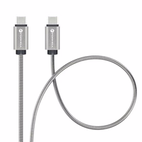 Kabelis (m) Metalinis C237 kabelis Type C į Type C PD QC4.0 3A 60W 2 m sidabrinis