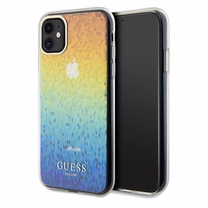 Guess IML Faceted Mirror Disco Iridescent dėklas telefonui iPhone 11 / Xr - įvairiaspalvis