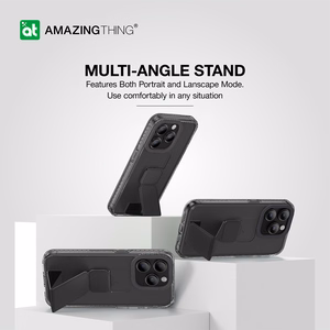 Amazing Thing Titan Pro laikiklio dėklas 10FT IP156.7PTHBK Iphone 15 Pro Max juoda su stovu
