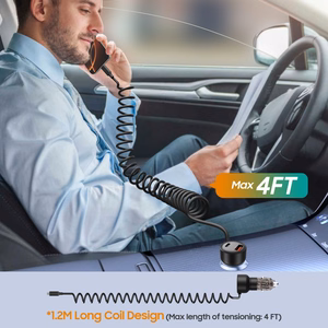 CC05 Automobilinis įkroviklis su 2 prievadais PD60 W + USB-C kabelis - juodas